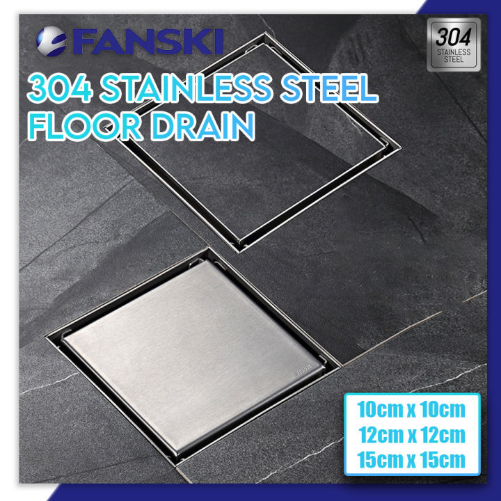 Floor Drain 304 Stainless Steel Floor Trap Grating Floor Trap Anti Smell Invisible Floor Drain
