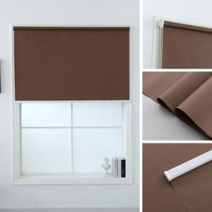 ม่านม้วนหน้าต่างพร้อมใช้งาน ม่านกันแสง กันแดด ผ้าทึบแสง แบล็กเอ้าท์ ระบบโซ่ดึง 60/80/100/120/140×200cm เหมาะสำหรับห้องนั่งเล่น ห้องครัว สำนักงาน