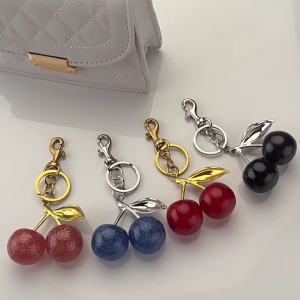 Multifunctional Cherry Key Rings Unique Cherry Keychain Pendant Portable Bag Accessory for Travel and Shopping