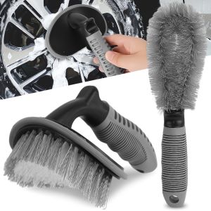 [Same Day Ship] Car Wheel Cleaning Brush Tire Brush Set Cleaning Hub Rims Special Strong Decontaminate Car Cleaning Tool