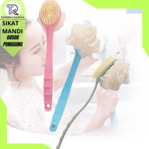 CEPAT Sikat Mandi Gosok badan dan Punggung / Bath Brush Back Rubbing with Shower Puff TREESMILE / Pembersih penghilang daki