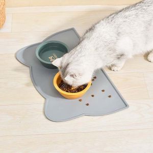 DEQIX Leak-Proof Waterproof Cushion Easy Washing Pet Bowl Accessory Bowl Pad Drinking Mat Pet Placemat Pet Food Mat Feeding Mats