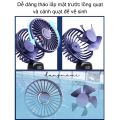 Quạt cầm tay mini thời trang 5 cấp gió, có hiển thị mức pin, có thể gập cổ, kèm đế để bàn, dây đeo cổ, động cơ mạnh, êm, 2 pin dùng lâu đến 11 tiếng, nhỏ gọn bỏ vừa trong giỏ xách. 