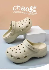 [Free Shipping] Clouds Thick-Soled Clogs For Women Summer Outdoor Wear Non-Slip Breathable Toe-Covering Two-Way Wear No Chafing