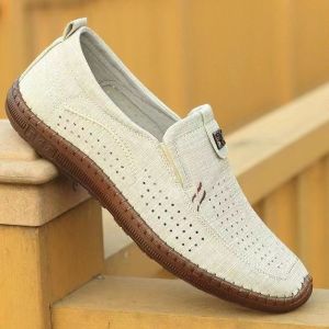 New MenS Breathable Casual Shoes Slip-On Simple Fabric Shoes Soft Sole Soft Upper Fashionable MenS Loafers