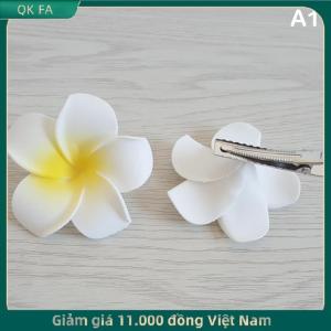 QK FA ✨ Mùa Hè Plumeria Hoa Tóc Clip Cho Phụ Nữ Cô Gái Dễ Thương Kẹp Tóc Trứng Hoa Barrettes Hawaii Wedding Party Tóc Phụ Kiện