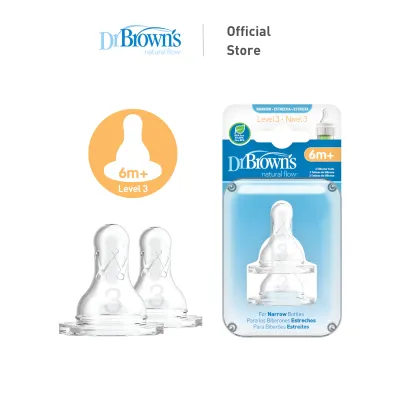 Dr. Brown’s Options+ Narrow Neck Bottle Silicone Nipple/Teat 2 Pieces