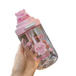 LIFE SHOPS 450/600ML Capybara Water Bottles Cute Spit Bubble Cartoon Plastic Cup Childrens Gift Straw Cup Capybara Drinking Bottle Juice