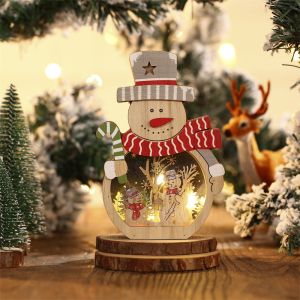 (SG Seller) ECO Christmas Santa Snowman tree snow xmas deco real tree stump tabletop standee mini tree with LED light
