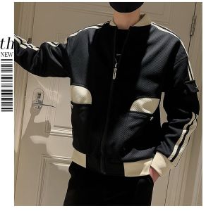 IELGY Mens Autumn New Multi-Pocket Cargo Aviator Jacket