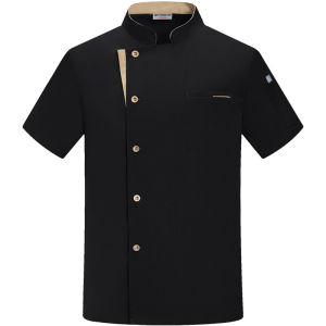 ชุดเชฟ เสื้อเชฟ เสื้อผ้าทำงานโรงแรม แขนสั้น ระบายอากาศได้ สะดวกสบาย แฟชั่น 40-75KG