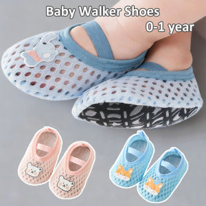 Baby Walker Shoes Summer Thin Mesh Breathable Soft Sole Floor Shoes Cartoon Anti-cold Newborn Shoes