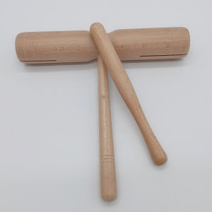 Childhood education parental auxiliary tools wooden double barrel percussion instrument toy 1pcs