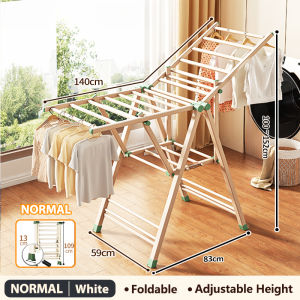 Lifinity【Adjustable Height】Foldable Clothes Drying Rack Heavy Duty Windproof Floor Laundry Rack