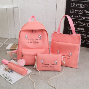 4In1 Womens Bags School Backpack Set Lightweight School Backpack Large Capacity For Teenage Girls