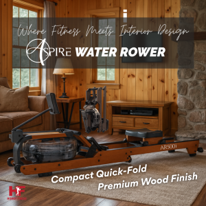 Aspire AR-500i Water Rower Machine ( Oak/Walnut) SmartRow| Kinomap| Real Water Resistance| Foldable| Hardwood Frame