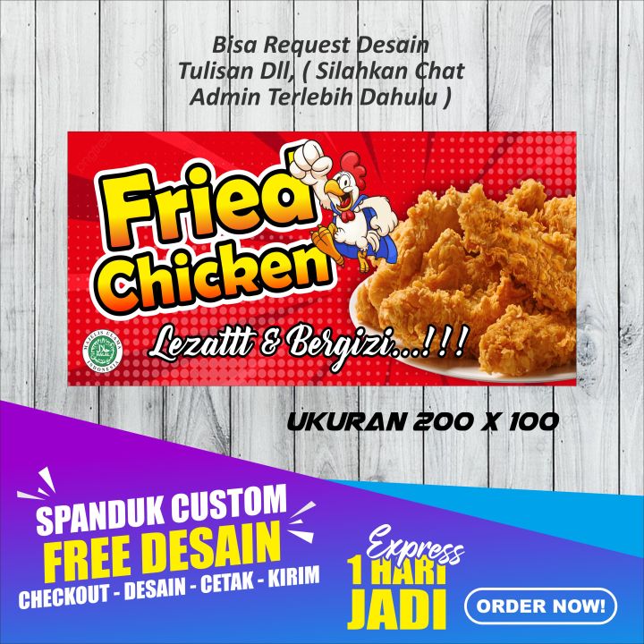 Spanduk/Banner Fried CHicken 200 x 100 | Lazada Indonesia