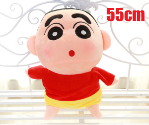(Msia Stock) Crayon ShinChan 55cm Red T-shirt High Quality Elastic Materials Soft Toys Toy Shin Chan Mainan Patung SinChan 蜡笔小新 红衣 新之助 野原新之助 娃娃 公仔