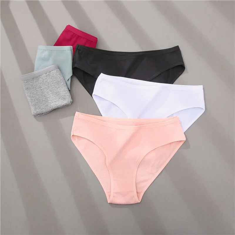 3PCS/Set Cotton Panties Women Briefs Jacquard Design Women Panties Sexy  Female Underpants Solid Color Intimate Pantys S-XL