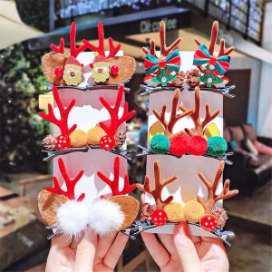 OKKFINE for Baby Kids Adults Hairpins Reindeer Xmas Hair Barrettes Christmas Hair Accessories Antler Hair Clips Christmas Decorations Christmas Hair Clips