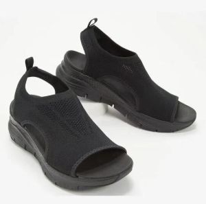 Free Shipping New Plus-Size Wedge-Heel Casual Sandals Breathable Summer Sports Sandals With An Open-Toe Design