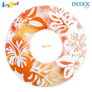 Intex ลายใหม่ สีส้ม รุ่น 59251 ห่วงยางลายดอกไม้ 91 ซม