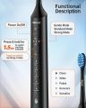 Electric Toothbrush for Adults, Sonic Toothbrush with 3 Intensity Levels & 5 Modes, One Charge for 90 Days, Rechargeable Electric Toothbrush with 6 Toothbr. 