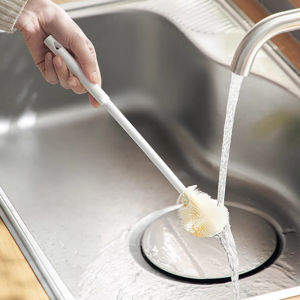 【Comfortable House】 COD แปรงทำความสะอาดถ้วยด้ามจับยาวขวดซิลิโคนทำความสะอาดขวดนมแก้วไวน์แก้วที่ใช้ในครัวเรือนแก้วชาแก้วกาแฟแปรงกาน้ำชา