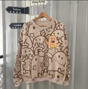 HI DINO CREWNECK SWEATER WANITA FULLPRINT/Jaket Sweater Cewe fullprint