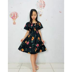 Dress Natasya Anak Katun Mikro Motif Terbaru