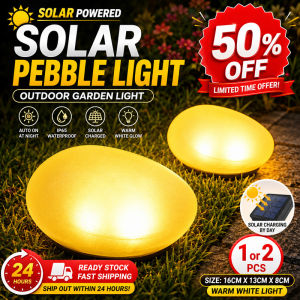 Solar Pebble Stone Garden Light IP65 Waterproof Warm White Outdoor Lawn Pathway Yard Landscape Home Decor