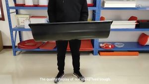 Goat Feeder 100cm Easy To Clean Livestock Feeding Trough for Horses Calf Cow 30cmx18cm Black