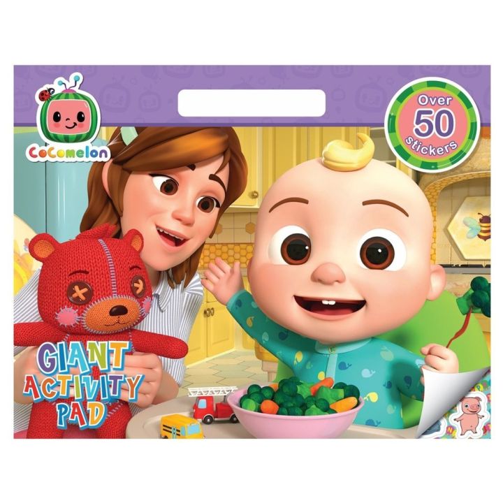CoComelon Colouring Activity Book Giant Pad With 50 Stickers for Kids ...