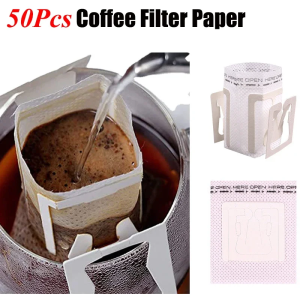 100PCS Hanging Ear Coffee Filter Paper Disposable Drip Coffee Bags Portable Coffee Strainer for Home Camping Coffee Accessories