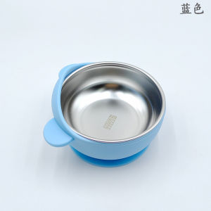 Orzbow Stainless Steel Baby Bowls with Suction 2-in-1 SUS304 Toddlers Bowl & Removable Silicone Suction Kids Bowl