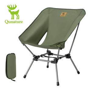Qunature Folding Moon Chair Portable Lightweight Camping Chair Breathable Aluminum Alloy Outdoor Beach Picnic Fishing Chair