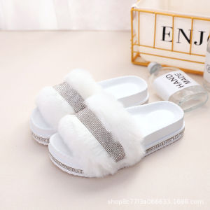[Free Shipping] WomenS New Summer Sandals With Shiny Rhinestones Non-Slip Flat Sandals Thick-Soled High-Heeled Loose High-Soled Sandals