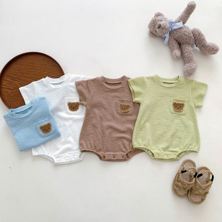 Summer Baby Romper Newborn Boys Girls One-piece Baby Bear Clothes