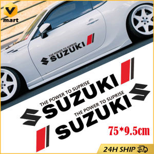 1Pairs Car logo Universal Styling Door Side Sticker Long Letters Body Decal Suitable for SUZUKI Side Stickers Creative Personality Pedal Modification Stickers Waterproof Decorative Decals