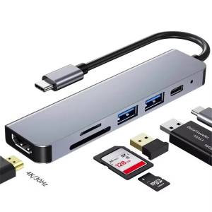 6 in 1 USB HUB C type-c HUB USB C to USB 3.0 HDTV-Compatible Dock for Pro For Nintendo Switch USB-C Type C 3.0 Splitter