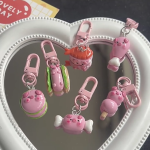Đa chức năng Pig Keyring trang trí móc khóa túi dễ thương móc khóa hình lợn Ba lô mặt dây thích hợp cho các phím và Ba lô