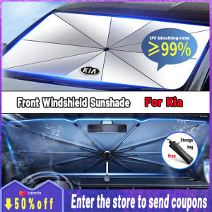 High quality Car Shade Umbrella Foldable Car Sunshade UV Protection Curtain Front Windshield Sunshade Sun Protection insulation Dedicated car Portable Car Accessories For Kia Picanto Rio Sportage Carnival Sorento Carens Forte Pride Soul Pregio Besta Bongo