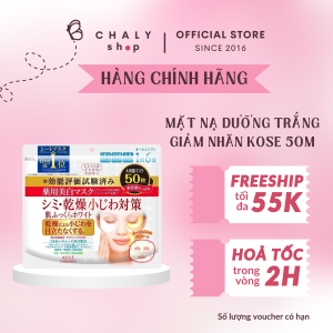 Mặt nạ dưỡng trắng – giảm nhăn Kose Cosmeport Clear Turn 50 miếng Nhật Bản