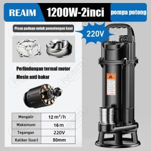 REAIM Pompa Celup Air Kotor mengalirkan air pembuangan  Submersible Pump 2 inch