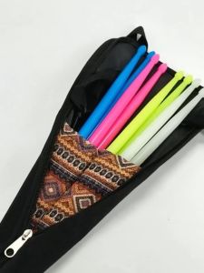 Retro Geometric Stylish Woven Drumstick Bag with Hanging Loops for 4-6 Drumsticks & Accessories