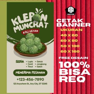 Spanduk Banner KLEPON MUNCRAT BISA REQUEST