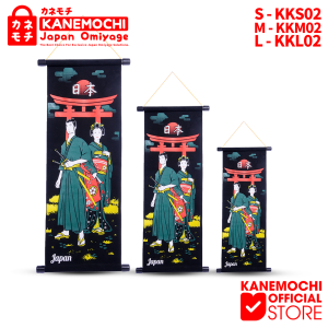 KANEMOCHI KAKEJIKU KENSHIN & GEISHA - KANEMOCHI HIASAN DINDING KHAS JEPANG - HANGIN SCROL -SOUVENIR JEPANG - OLEH OLEH JEPANG - PAJANGAN KHAS JEPANG- HIASAN DINDING MOTIF KHAS JEPANG