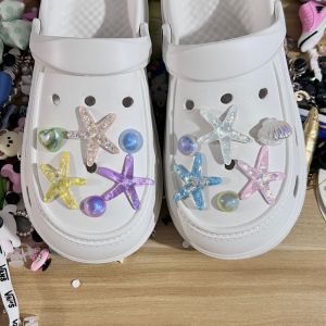 Crocs jibbitz quyến rũ Phụ Kiện Giày ngọc trai nhiều màu vỏ con sao biển Guốc chuỗi giày hoa Tự làm khóa giày cho CROCS