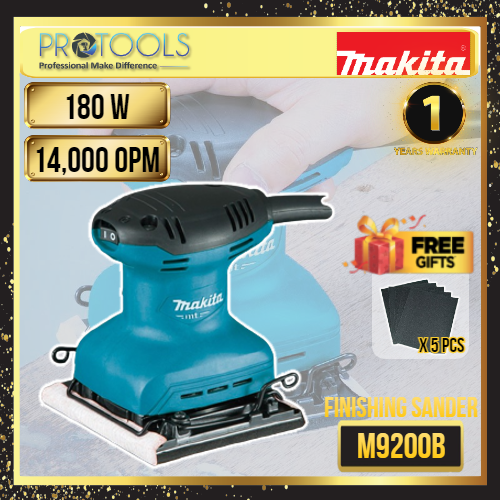 MAKITA M9200B (M9200 M9200G) FINISHING SANDER 180W FOC 5PCS SANDPAPER