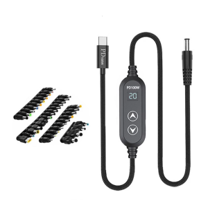 USB C Power Cord with 38 Adapters 100W Highest Efficiency Variable Power Supply DC5.5 Type C Charging Cable 120cm